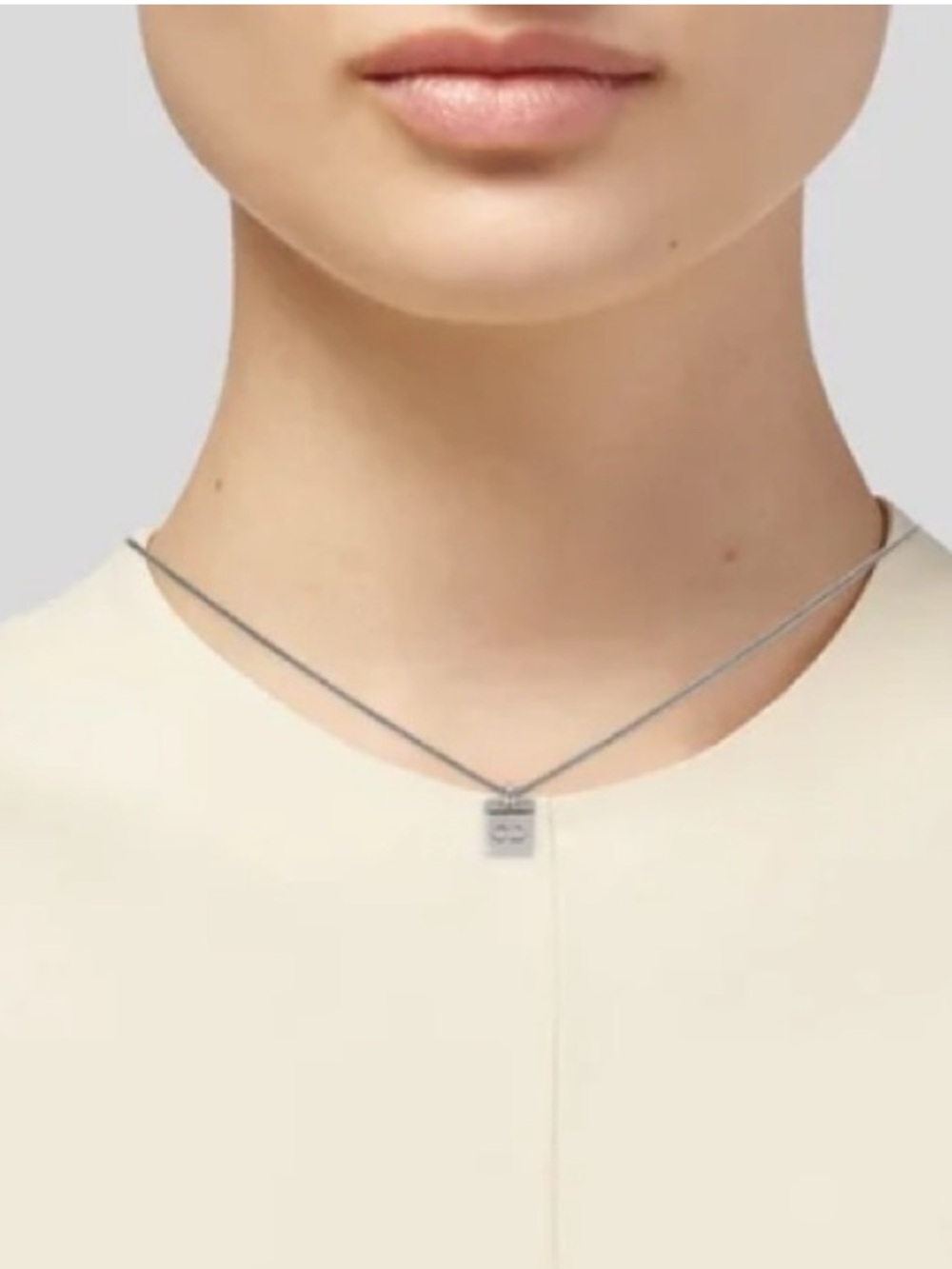 DIOR VTG Y2K Palladium-Plated Cube Logo Necklace Silver-Tone Vintage 2000s EUC - Picture 2 of 11